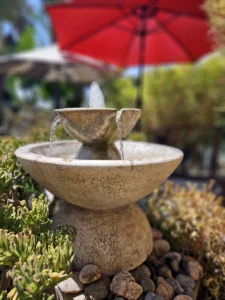 goral piano studio fountain in the waiting area